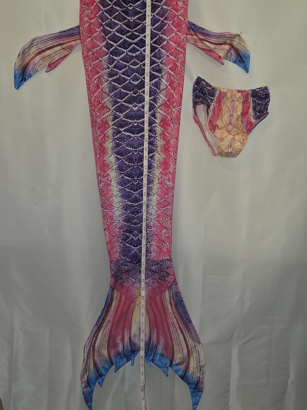 Girls Gradient Mermaid One-Piece Swimsuit - Pink & Purple